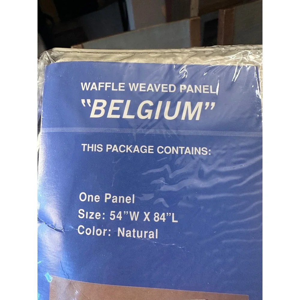 United Curtains Belgium Waffle Weave‎ Natural Panels 54x84 Lot of 2  NWT